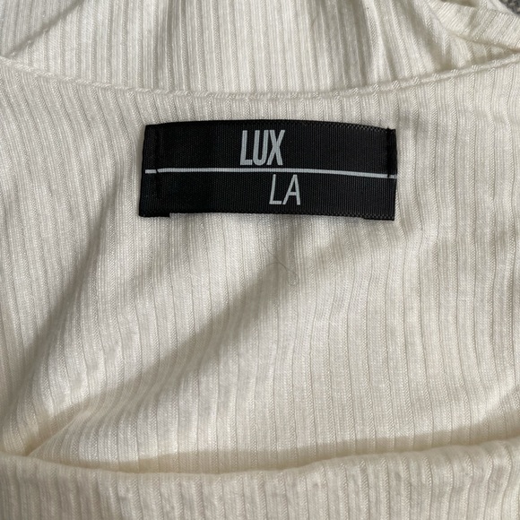Lux LA White Ribbed Bodysuit - Picture 3 of 3